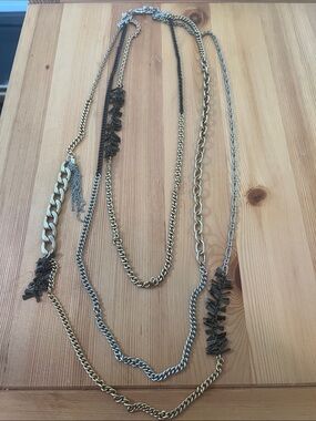 Banana Republic Mixed Metal Three Strand Necklace